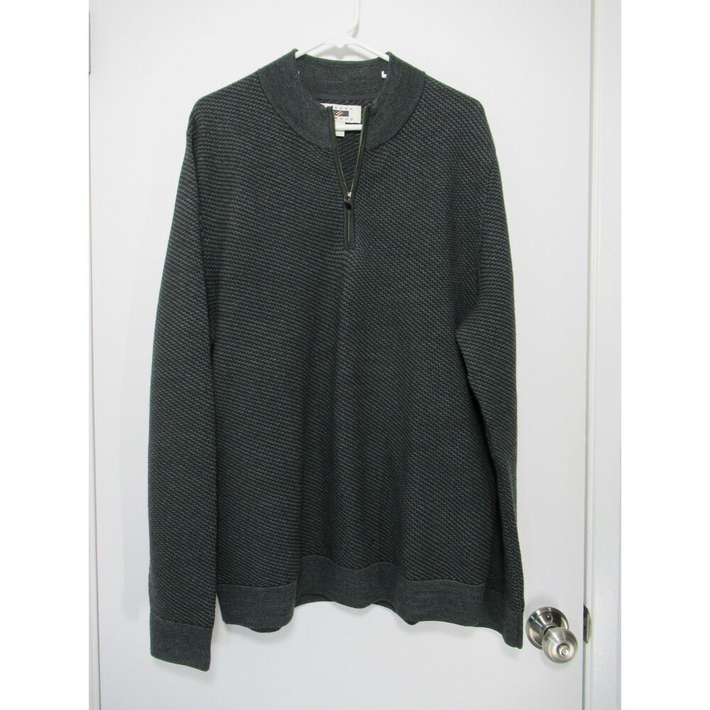 Joseph Abboud 3/4 QTR Zip Merino Wool Blend Sweater Size XL